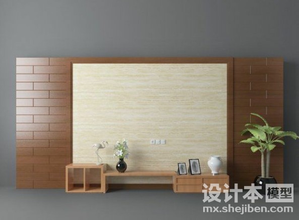 电视背景墙3d模型下载