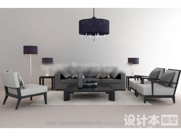 沙发组合3d模型下载