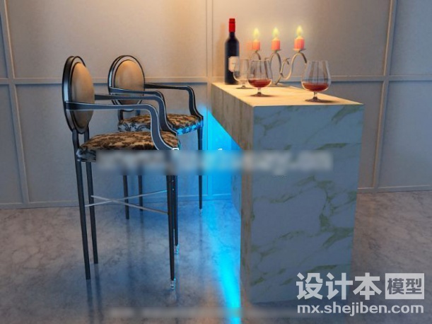 桌椅组合3d模型下载