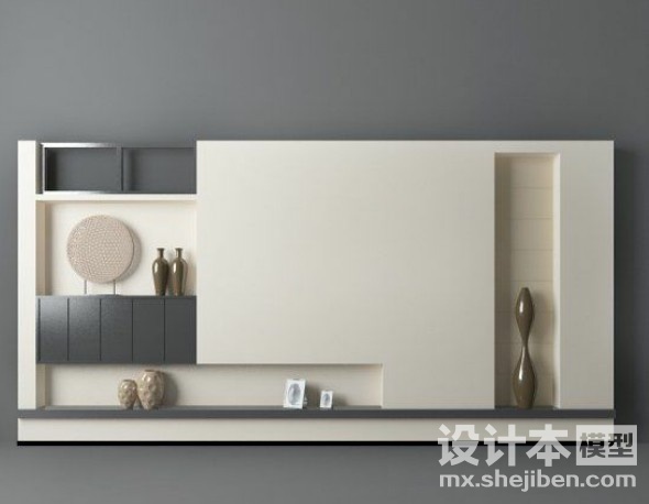 电视背景墙3d模型下载