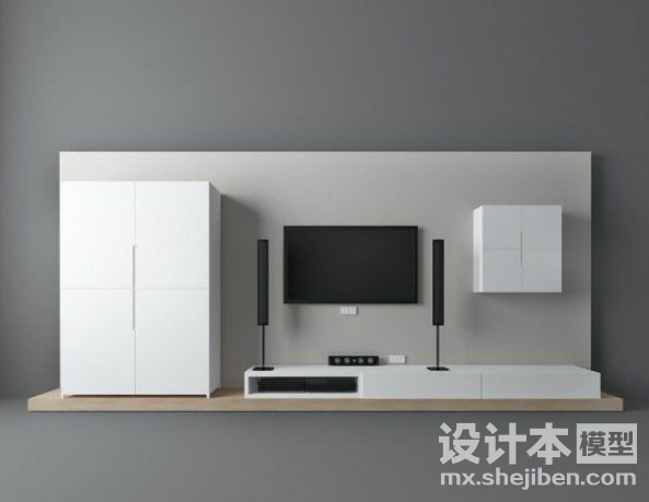 电视背景墙3d模型下载