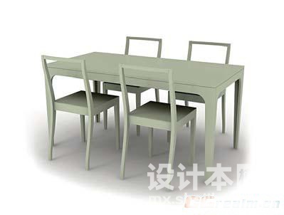 桌椅组合3d模型下载