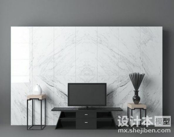 电视背景墙3d模型下载