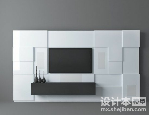 电视背景墙3d模型下载