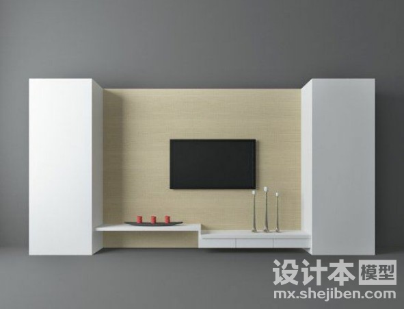 电视背景墙3d模型下载