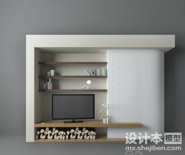 电视背景墙3d模型下载