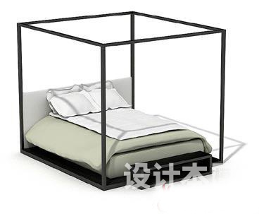 双人床3d模型下载