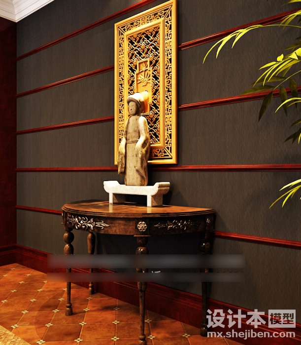 玄关厅柜3d模型下载