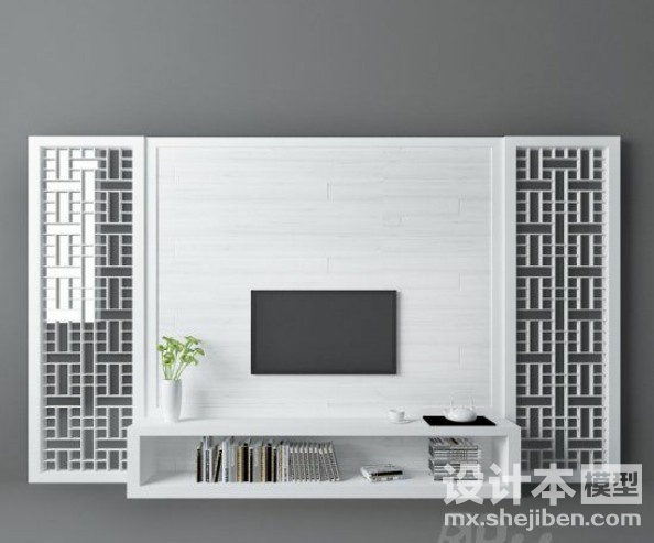 电视背景墙3d模型下载