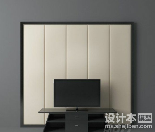 电视背景墙3d模型下载