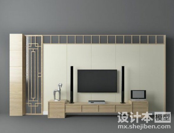 电视背景墙3d模型下载