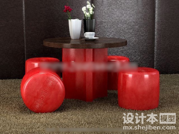 桌椅组合3d模型下载
