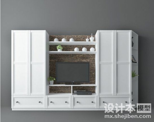 电视背景墙3d模型下载