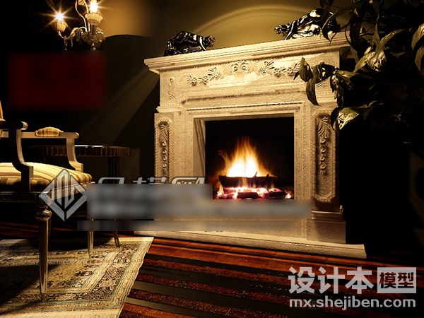 壁炉3d模型下载
