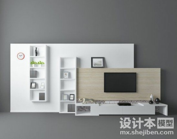 电视背景墙3d模型下载