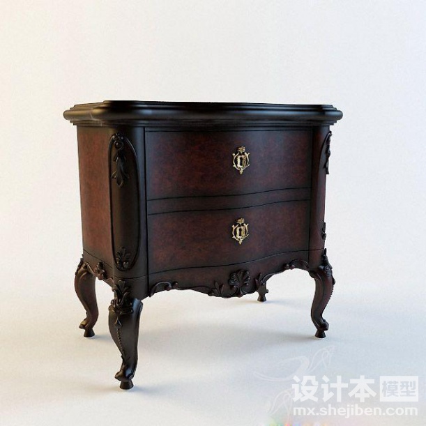 床头柜3d模型下载