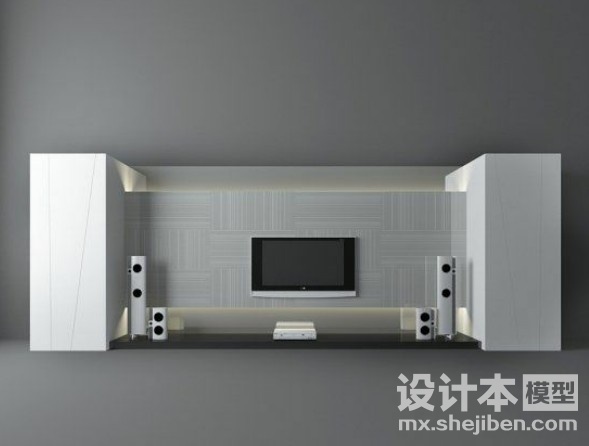 电视背景墙3d模型下载