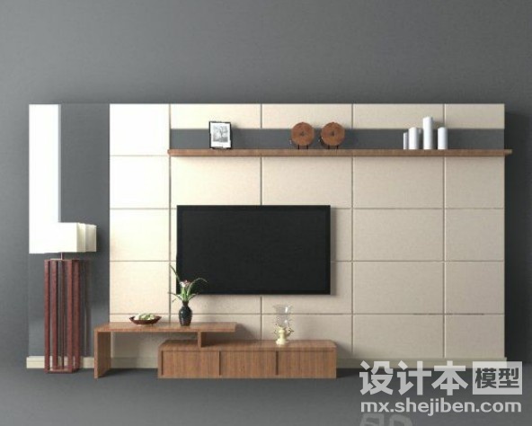 电视背景墙3d模型下载