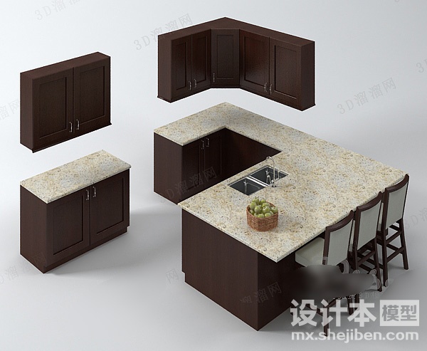 橱柜3d模型下载