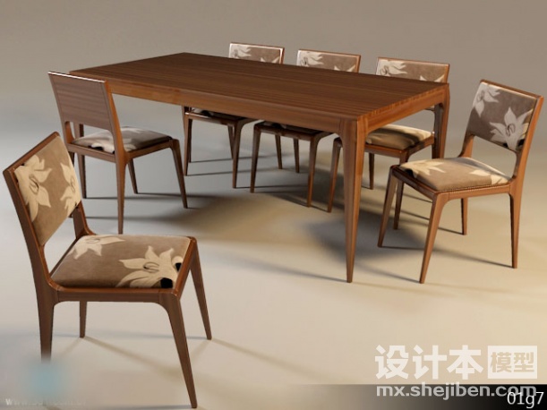 桌椅组合3d模型下载