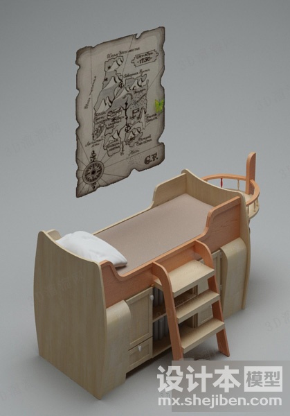 儿童床3d模型下载