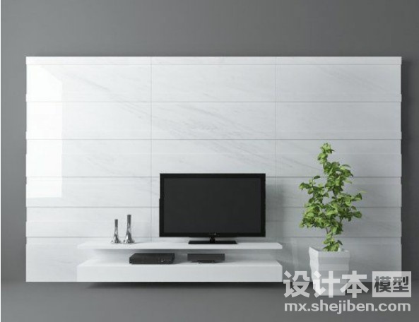 电视背景墙3d模型下载