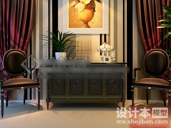桌椅3d模型下载