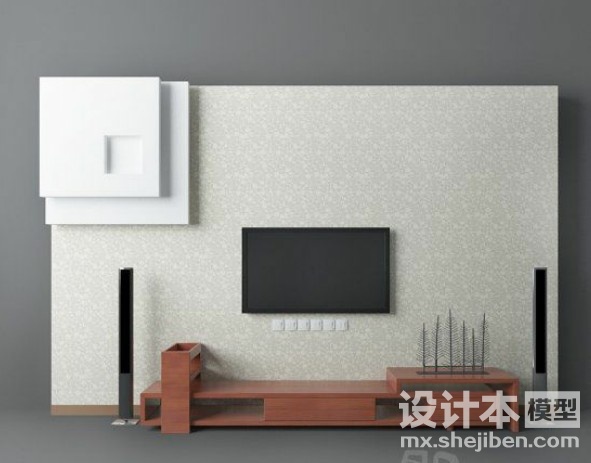 电视背景墙3d模型下载