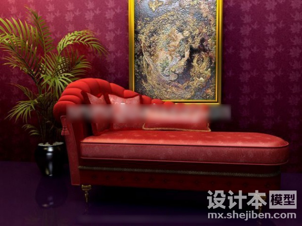 贵妃椅3d模型下载