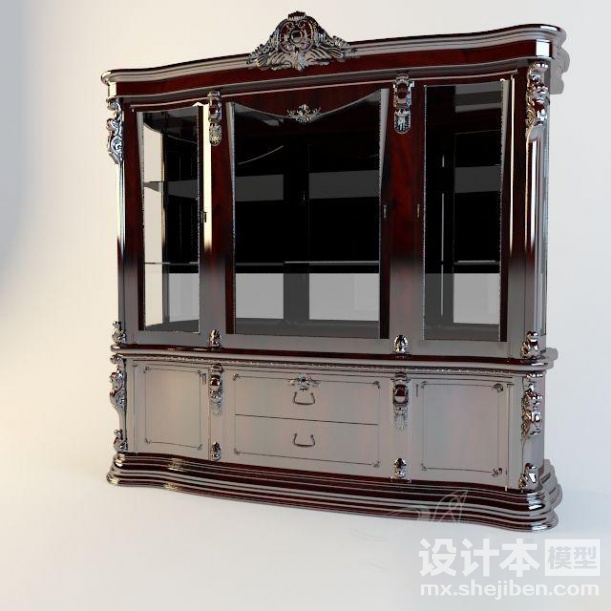 酒柜3d模型下载
