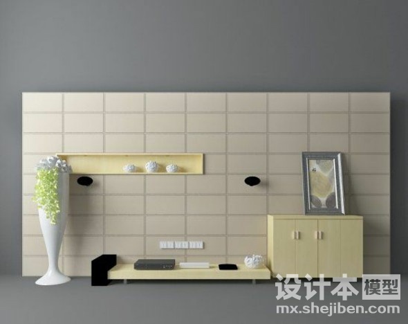 电视背景墙3d模型下载
