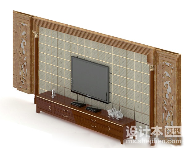 电视柜3d模型下载