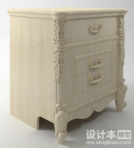 床头柜3d模型下载