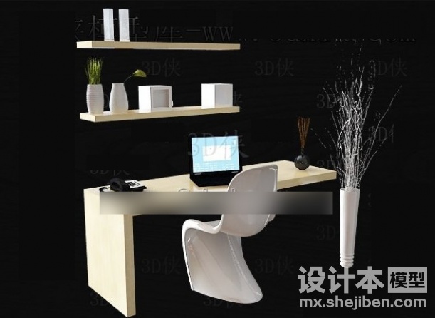 办公桌3d模型下载