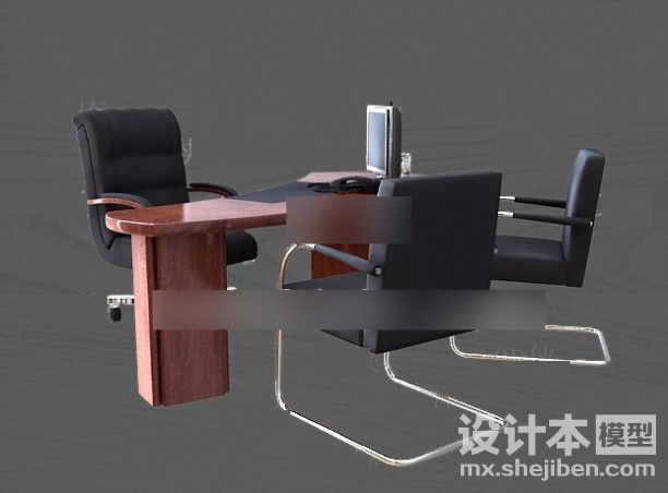办公桌椅3d模型下载