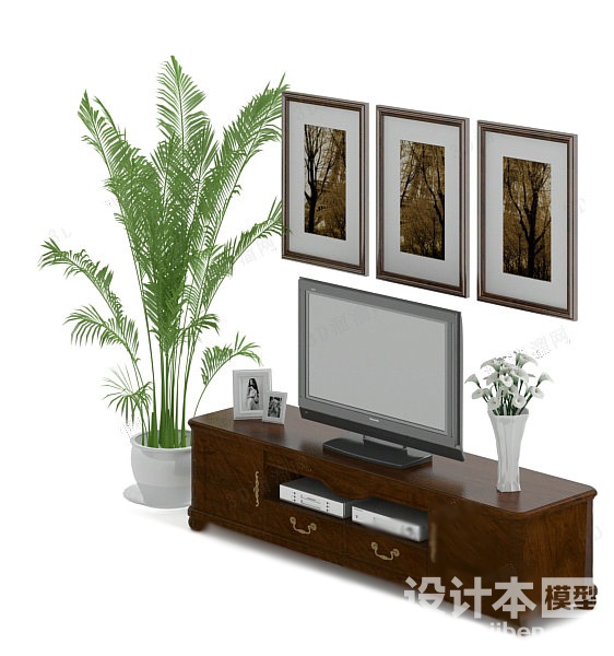 电视柜3d模型下载