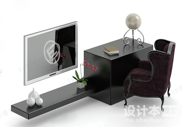书桌3d模型下载