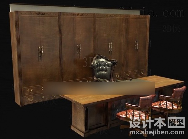 办公桌3d模型下载