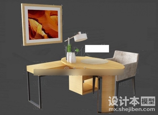 办公桌3d模型下载
