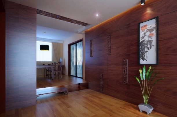 中式玄关3d模型下载