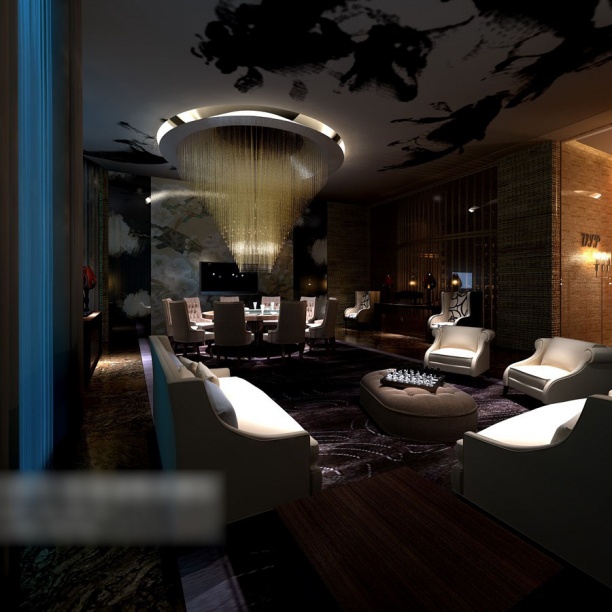 豪华餐厅3d模型下载