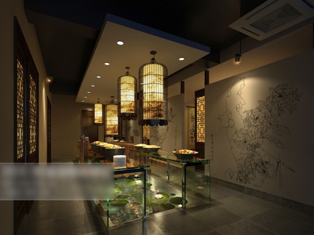 工装餐厅吊灯3d模型下载