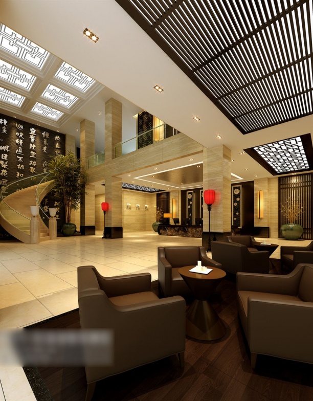 酒店大堂3d模型下载