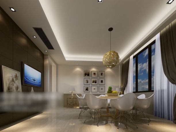 现代简约餐厅3d模型下载