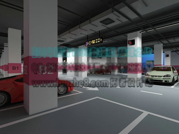 地下车库3d模型下载