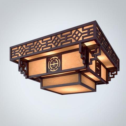中式风格吸顶灯3d模型下载