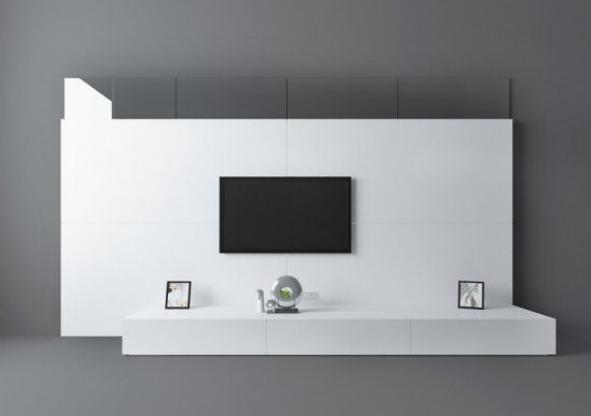 白色背景墙3d模型下载