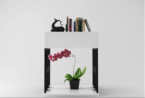 白色简约床头柜3d模型下载