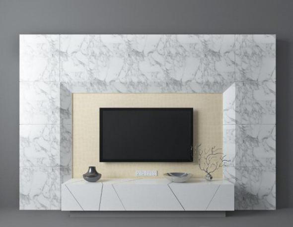 大理石电视墙3d模型下载