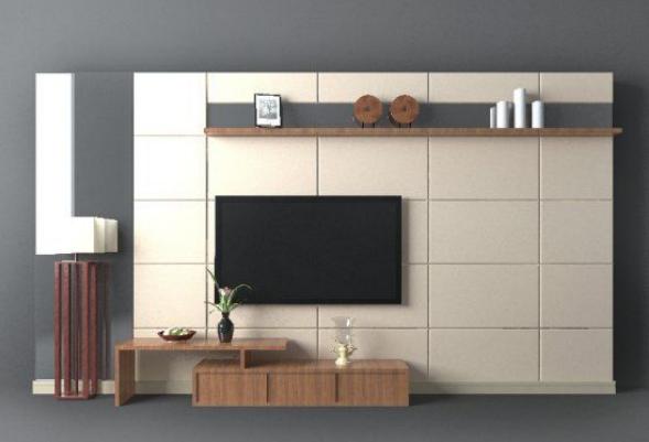 现代背景墙3d模型下载